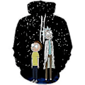 Miniatyrbilde 1 av 2: Rick and Morty 3D digitaltrykket genser med hette herre genser varmeoverføring genser -NMAOV(3XL stil 8)