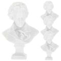 Miniatyrbilde 1 av 2: 4 stk. Klassisk Musiker Byste Statue Resin Mini Musiker Figur Imitasjon Gips Figur