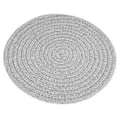 Pikkukuva 1 / 5: Puuvillainen pyöreä käsintehty astia-alusta, käsintehty tabletti, neulepehmuste (30cm, vaaleanharmaa)
