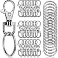 Miniatyrbillede 1 af 4: 100 stk. Premium drejelige karabinhager med nøgleringe. Metal lanyard nøglering kroge ( )