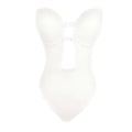 Miniatyrbilde 2 av 5: Dame Invishaper-Plunge Ryggløs BH Shaper BH Bodysuits Sømløs Stringtruse Dame Dyp V-Hals Klar Stropp for Selskaper Kjoler(L Hvit)