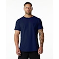 Pikkukuva 1 / 2: Urheilullinen Fitness Lyhythihainen Miesten Puuvillainen Pyöreäkaulainen Yksivärinen Rentoutunut Treenipäivä Musta T-paita (XL Navy)