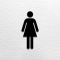 Miniatyrbillede 3 af 5: Præget toiletskilt (11x18 cm) Sort - WCL Toilet Design klæbesæt. Toiletskilte til handicappede