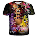 Miniatyrbillede 1 af 2: FNAF Five Nights at Freddy's 3D Print Børne Kortærmet T-shirt Casual Tee Toppe Drenge Piger Sommer T-shirts Bluse Tøj (9-10 År D)