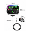 Miniatyrbillede 2 af 5: FM-sender, 24-timers display, Bluetooth 5.0 bilradioadapter med QC3.