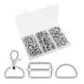 Miniatyrbillede 1 af 5: Haberdashery Sytilbehør Fremstilling Håndtaske Karabinhage med Roterende Kortkroge, D-Ringe og Metal B