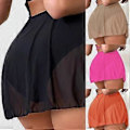 Miniatyrbillede 4 af 5: Strand Sarong Cover Up Bikinis Nederdel Strand Nederdel Badedragt Wrap Nederdel til Kvinder Strandfester Khaki L(L Khaki)