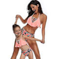 Miniatyrbild 5 av 5: Flickbaddräkt Tvådelad Bikini Set Volang Falbala Badkläder Baddräkter-e( Orange B)