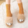 Miniatyrbild 2 av 3: Damernas Varma Roliga Fluffiga Kattpåtassar Mjuka Sängtofflor Sockar Varma Vadenstrumpor (Gula)