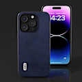 Miniatyrbilde 2 av 4: Kalveskinns-PU-etui for iPhone 15 Pro (Blå)