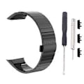 Miniatyrbillede 1 af 5: Smartwatchrem i rustfrit stål til Huawei Honor Band 6 med dobbelt snap-spænde - Solid rustfrit stålrem (1 sort)