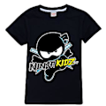 Miniatyrbilde 1 av 2: Barn Ninja Kidz Tv Tegneserie Trykt T-skjorte Casual Sommer Korte Ermer Topper Gutter Jenter Gave Til 5-12y(11-12 År Svart)