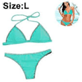 Miniatyrbild 2 av 5: Bikini Baddräkt för Kvinnor Triangel String Halter Tvådelad Baddräkt Set