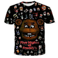 Miniatyrbillede 1 af 2: FNAF Five Nights at Freddy's 3D Print Børne Kortærmet T-shirt Casual Tee Toppe Drenge Piger Sommer T-shirts Bluse Tøj (9-10 År C)