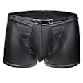 Miniatyrbillede 1 af 5: Fianao Sexy Open Bulge Pouch Mænds Boxers Underbukser Kunstlæder Shorts Underbukser (XL)