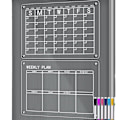 Miniatyrbild 4 av 5: Set med 2 magnetiska kylskåpskalendrar 30x40cm Transparent raderbar B