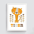 Miniatyrbild 3 av 4: Wekity Söta Djurteckningar 2 Väggkonst Canvas Print Poster, Enkel Söt Streckkonst Dekoration för Hem Vardagsrum Sovrum Kontor och Barnrum