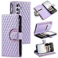 Miniatyrbillede 1 af 5: Style 012 til Samsung Galaxy A54 5G Etui Rhombus Glitter Læder Lynlås Tegnebog Telefon Cover (Style B)
