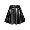 Pikkukuva 2 / 2: Naisten Kiiltävä Metallinhohtoinen Wet Look Joustava Kellomainen Mini Hame S/M/L/XL, 100% Uusi (S)
