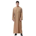 Miniatyrbild 2 av 3: Mäns Muslimsk Saudi-Robe Kaftan Dubai Tunika Lång Topp Blus Thobe Kläder-n(S Khaki)