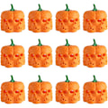 Miniatyrbillede 1 af 5: 12 stk. LED Orange Græskar Lanterner, 3D Halloween Flammeløse Te Lys