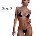 Miniatyrbillede 2 af 5: Dametøj Halter String Bikini Sæt Sexy Thong Cheeky Todelt Badetøj -r (S)