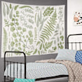 Miniatyrbilde 3 av 5: Botanisk Polyester Tekstilvev - Blomster med Grønn og Hvit Vår