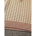 Miniatyrbild 3 av 5: Dam Houndstooth-mönstrad Stickad Tröjväst Ärmlös Lös V-ringad 90-tals Väst Pullover Stickad Topp