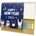 Miniatyrbillede 1 af 4: 2024 Skrivebords Kalender på engelsk (A), Multifunktionel og Praktisk Organizer