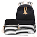 Miniatyrbilde 1 av 5: Causal Canvas Stripe Ryggsekk Søte Tenårings Ryggsekker For Jenter Skole