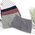Miniatyrbild 5 av 5: Män Boxers Elastisk Solid Färg Midja Andningsbar U Konvex Antiseptisk Underkläder Bulge Pouch Män Underbyxor Inner Wear Kläder (Ljusgrå)