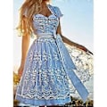 Miniatyrbillede 1 af 5: S-3XL Dame Oktoberfest Dirndl-kjole-r Kostume-r Lyseblå (3XL Blå)