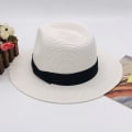 Miniatyrbilde 5 av 5: Dame Panama Hat Sommer Solhatt Halmhatt Strandhatt Anti-UV