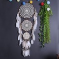 Pikkukuva 1 / 5: Marron-Grand Attrape Rêves avec 3 Cercles, Plumes Blanches macr