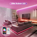 Miniatyrbillede 2 af 5: 5m LED-strimmel, flerfarvet LED-strimmel til soveværelset 5050 RGB LED-lys, pandebånd med fjernbetjening, Bluetoo