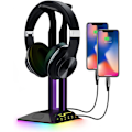 Miniatyrbild 1 av 5: RGB-headsetstativ, speltillbehör, headsetstativ med 2 USB-portar och 1 typ C-port, cool LED He