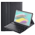 Miniatyrbillede 1 af 5: DY720 Bluetooth Tastatur + PU Etui Sort til Galaxy Tab S5e