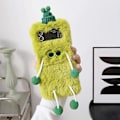 Miniatyrbillede 1 af 5: Søde Solbriller Plys Etui Kompatibel Med Samsung Galaxy Z Flip 4/3, Varmt Vinter Fluffy Bagside Cover