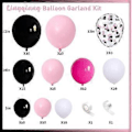 Miniatyrbillede 2 af 5: Pink og Sort Ballon Girland Kit, 114 stk. Lyse Pink Pastel Pink Sort Hvid Konfetti Latex Balloner Mus Tema Ballon Bue til Piger Kvinder Fødselsdag