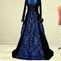 Miniatyrbillede 2 af 5: 15% RABAT Dame Renæssance Middelalder Kostume Kjole Snøret Irsk Over Lang Kjole Cosplay Retro Kjole (2XL Sort)