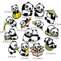 Miniatyrbillede 2 af 5: 14 stk. søde panda broderede patches sy stryge på patches til børn