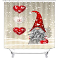 Miniatyrbild 1 av 4: Jultomtar Duschdraperi för Badrum, God Jul Sho