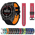 Miniatyrbillede 5 af 5: 26mm Silikon Urrem til Garmin Descent MK2 (Sort Orange)