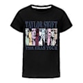 Miniatyrbilde 1 av 3: 9-16 År Barn Ungdom Gutter Jenter Taylor Swiftie Trykk T-skjorte Sommer Casual Topper (11-12 År Svart)