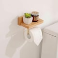 Miniatyrbillede 4 af 5: 1 træ toiletpapirholder med stativ, vægmonteret toiletpapir r