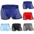 Pikkukuva 2 / 5: Fianao Ultra Thin Solid Color Breathable Mesh U Convex Boxers Alushortsit Miesten Alusvaatteet (XL Tummansininen)