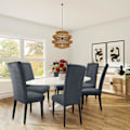 Miniatyrbild 3 av 5: 1PC Grå Matstol Överdrag Jacquard Stretch Avtagbar Tvättbar U