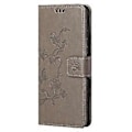 Miniatyrbillede 3 af 5: Blomster-Sommerfugl-Præget Læderpung Stativ Telefon Cover med Snøre til OnePlus Nord 2 5G