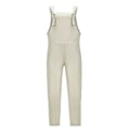 Miniatyrbillede 2 af 4: Dame Spring Sommer Casual Løse Lange Bib Bukser Jumpsuits Baggy Bomuld Linned Look Rompers Overalls Bukser Plus Size (XL Grå Hvid)