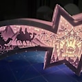 Miniatyrbillede 2 af 5: 3D LED Træ Julekrybbe Scene Stjerneformet Bordlampe Julekrybbe Stjernelampe